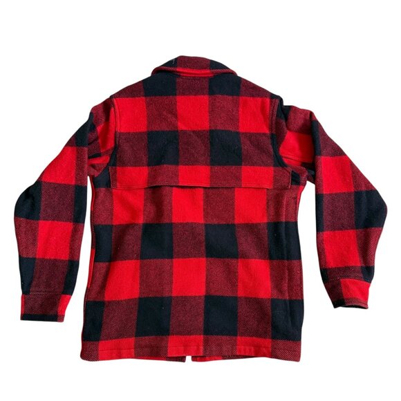 Vintage Woolrich Lumberjack Jacket Mens M Mackinaw Red Black Check Wool Blend - Picture 4 of 4